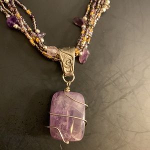 Park Lane purple and gold unique necklace